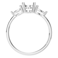 RI-9989 White Gold Ring UNSET - Top View