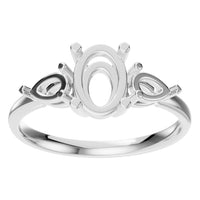 RI-9989 White Gold Ring UNSET - Front View