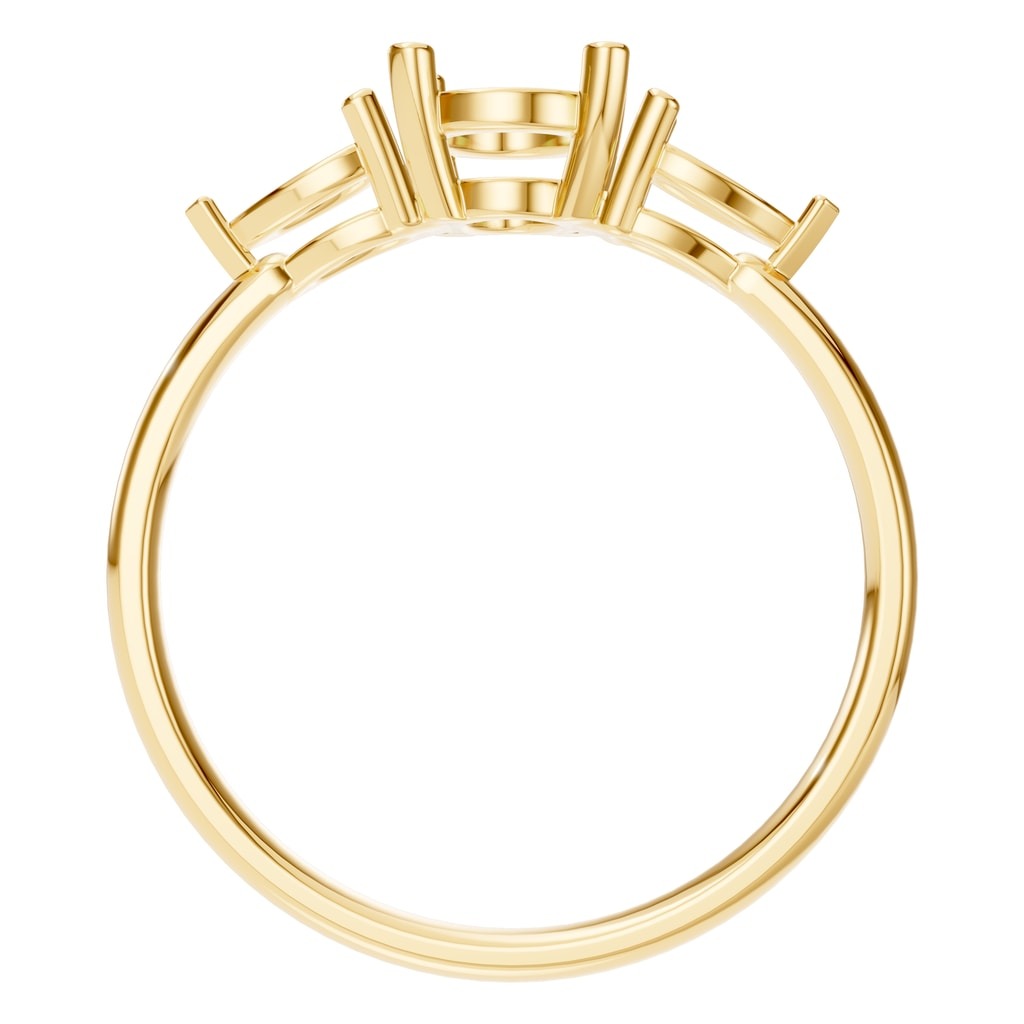 RI-9989 Yellow Gold Ring UNSET - Top View