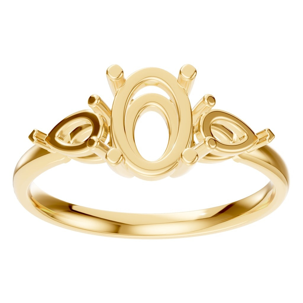 RI-9989 Yellow Gold Ring UNSET - Front View
