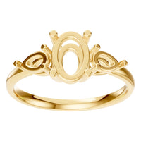 RI-9989 Yellow Gold Ring UNSET - Front View