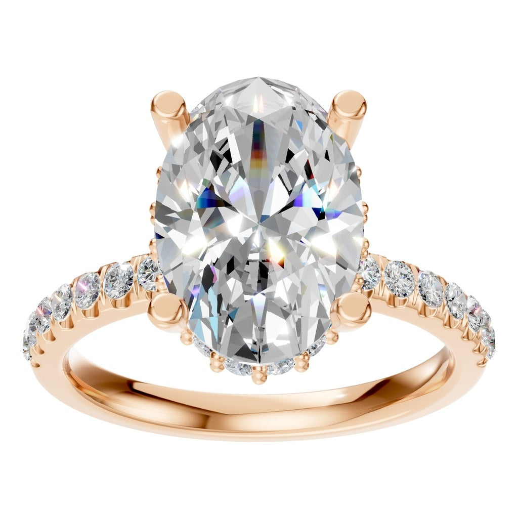 RI-9992 Rose Gold Ring SET - Front View