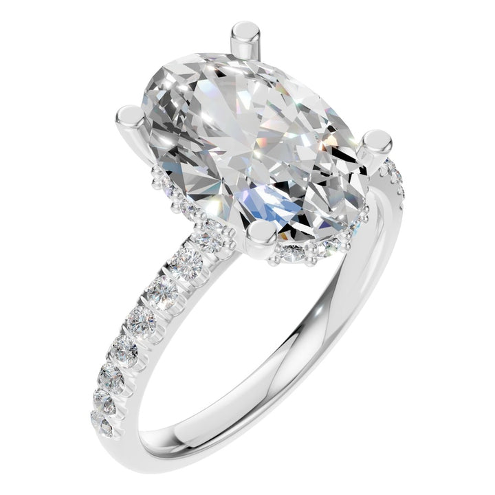 Accented Halo Ring Mounting - Oval 12x8mm