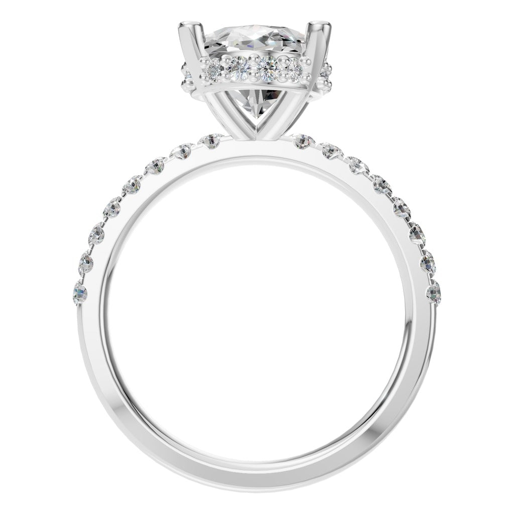 RI-9992 White Gold Ring SET - Top View
