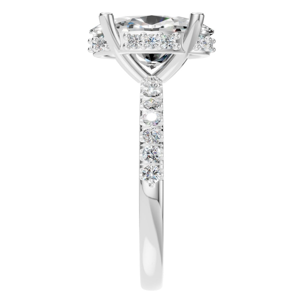 RI-9992 White Gold Ring SET - Side View