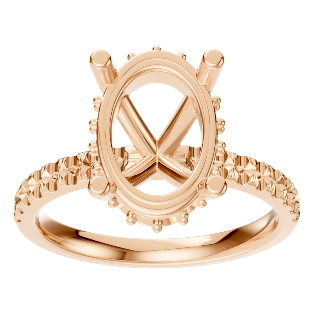 RI-9992 Rose Gold Ring UNSET - Front View