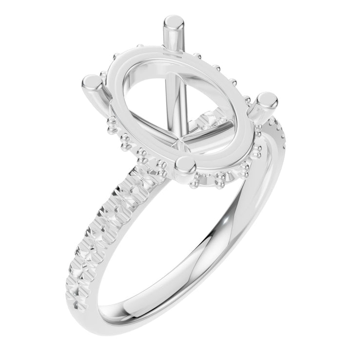 Accented Halo Ring Mounting - Oval 12x8mm
