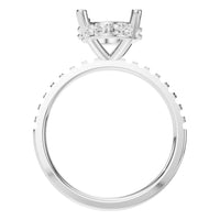 RI-9992 White Gold Ring UNSET - Top View
