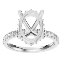 RI-9992 White Gold Ring UNSET - Front View