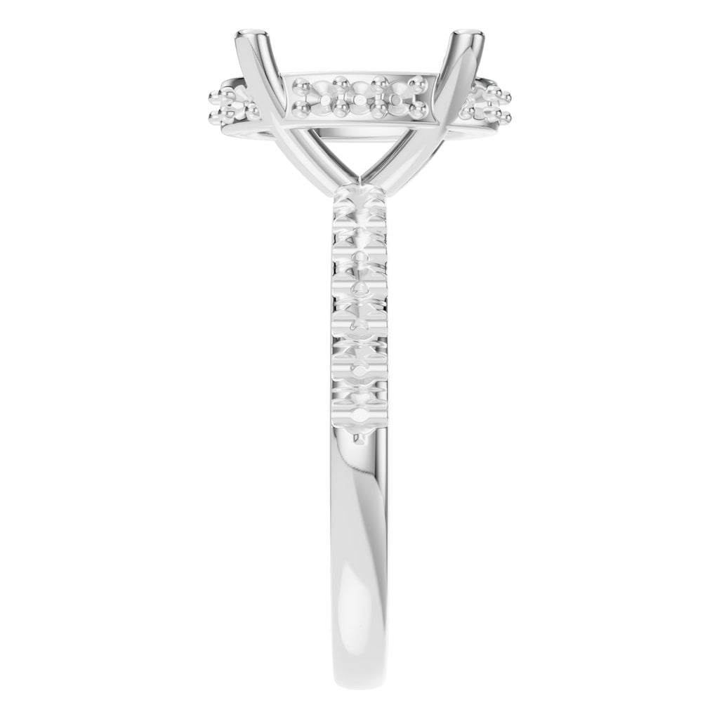 RI-9992 White Gold Ring UNSET - Side View