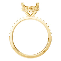 RI-9992 Yellow Gold Ring UNSET - Top View