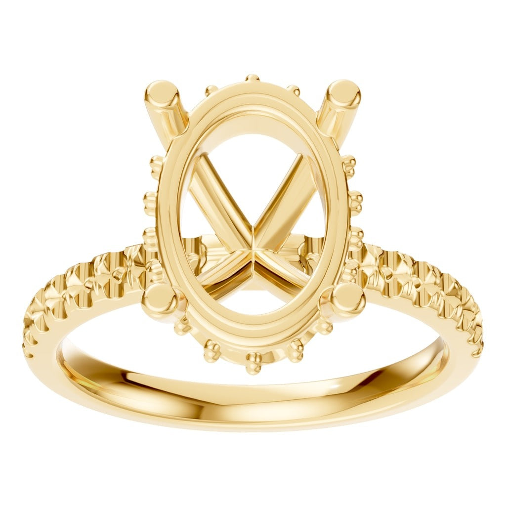 Halo Accented Ring Mounting - Oval 3ct (12x8mm) | Antwerp Mounts