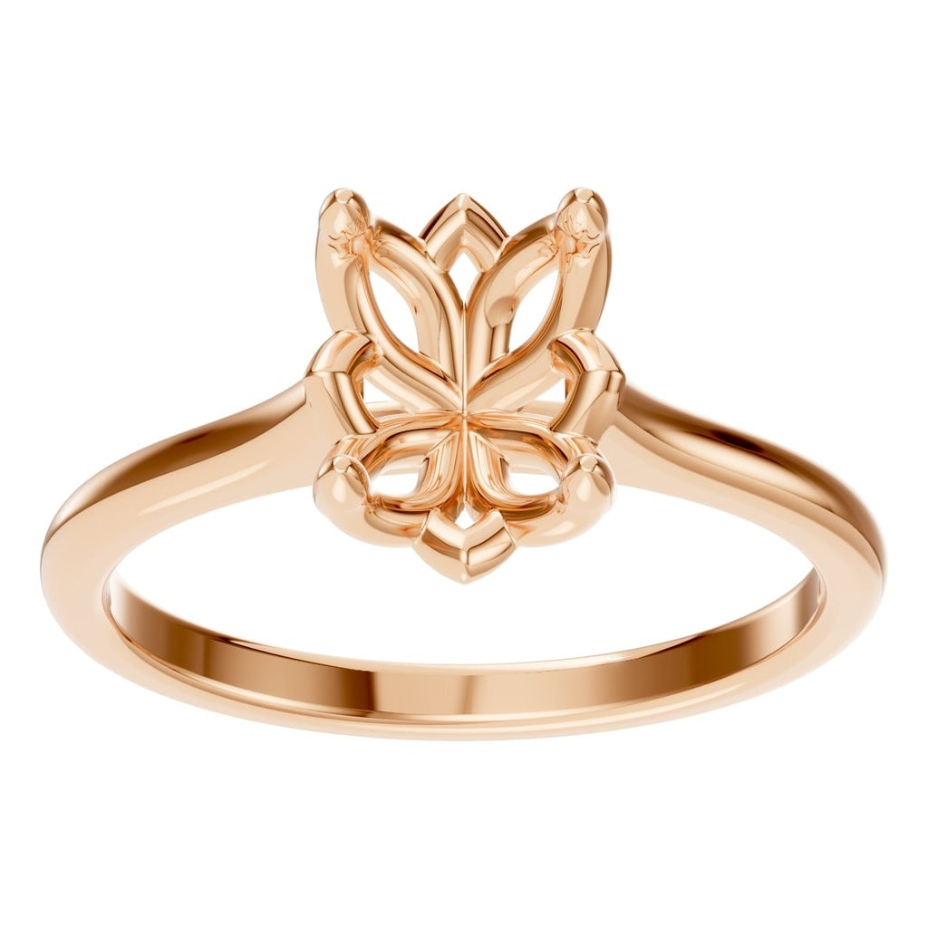 RI-9995 Rose Gold Ring UNSET - Front View