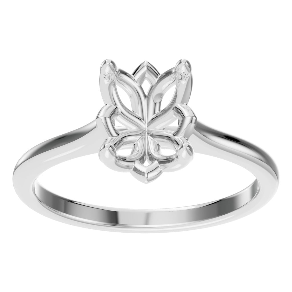 RI-9995 White Gold Ring UNSET - Front View