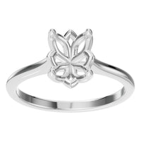 RI-9995 White Gold Ring UNSET - Front View