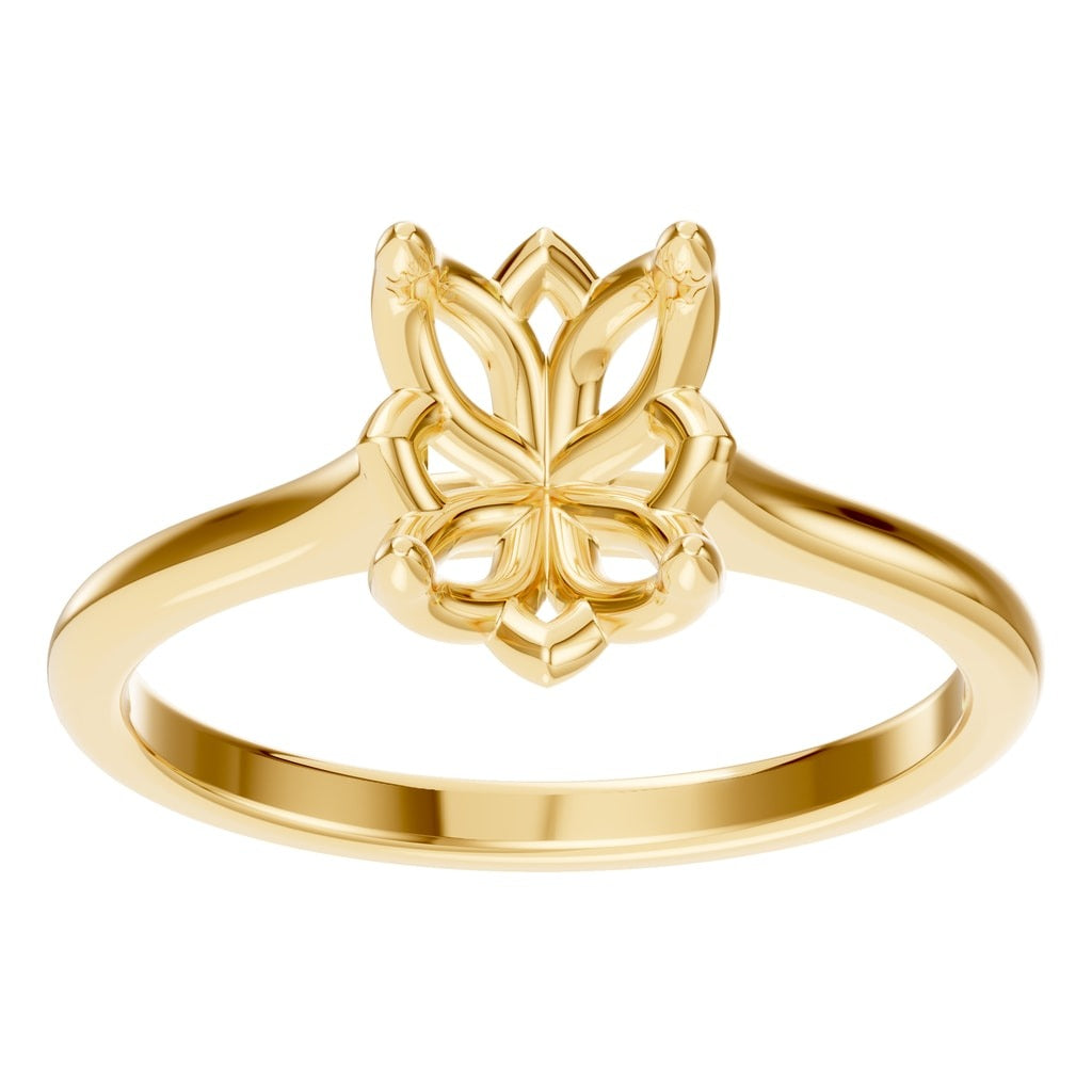 RI-9995 Yellow Gold Ring UNSET - Front View