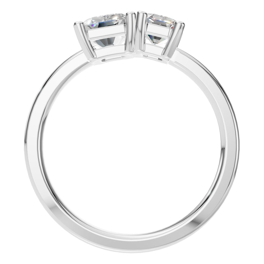 RI-9996 White Gold Ring SET - Top View