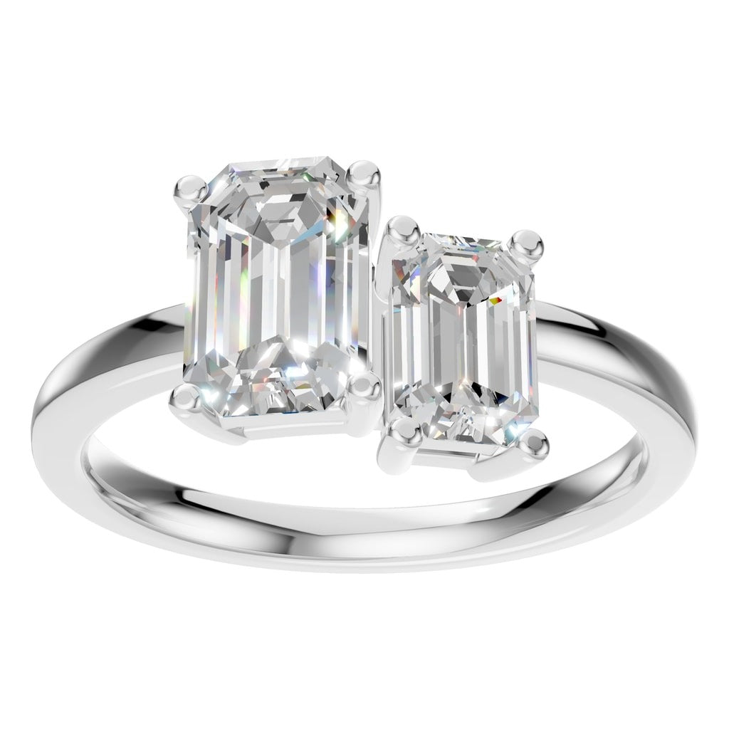 RI-9996 White Gold Ring SET - Front View