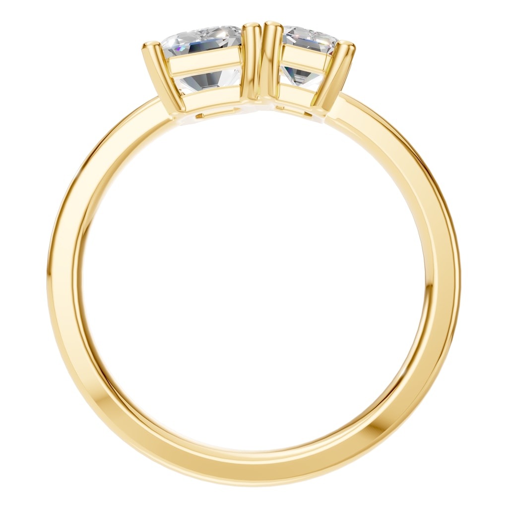 RI-9996 Yellow Gold Ring SET - Top View