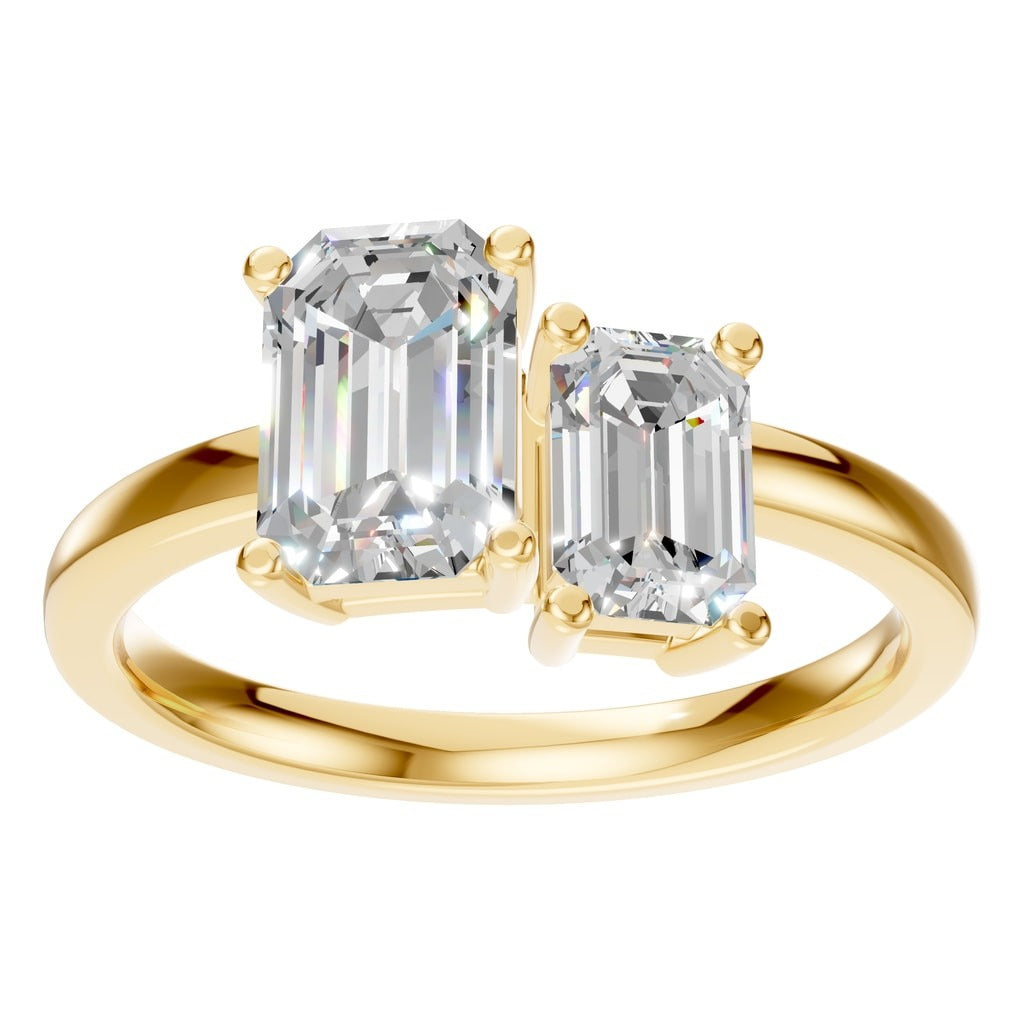 RI-9996 Yellow Gold Ring SET - Front View
