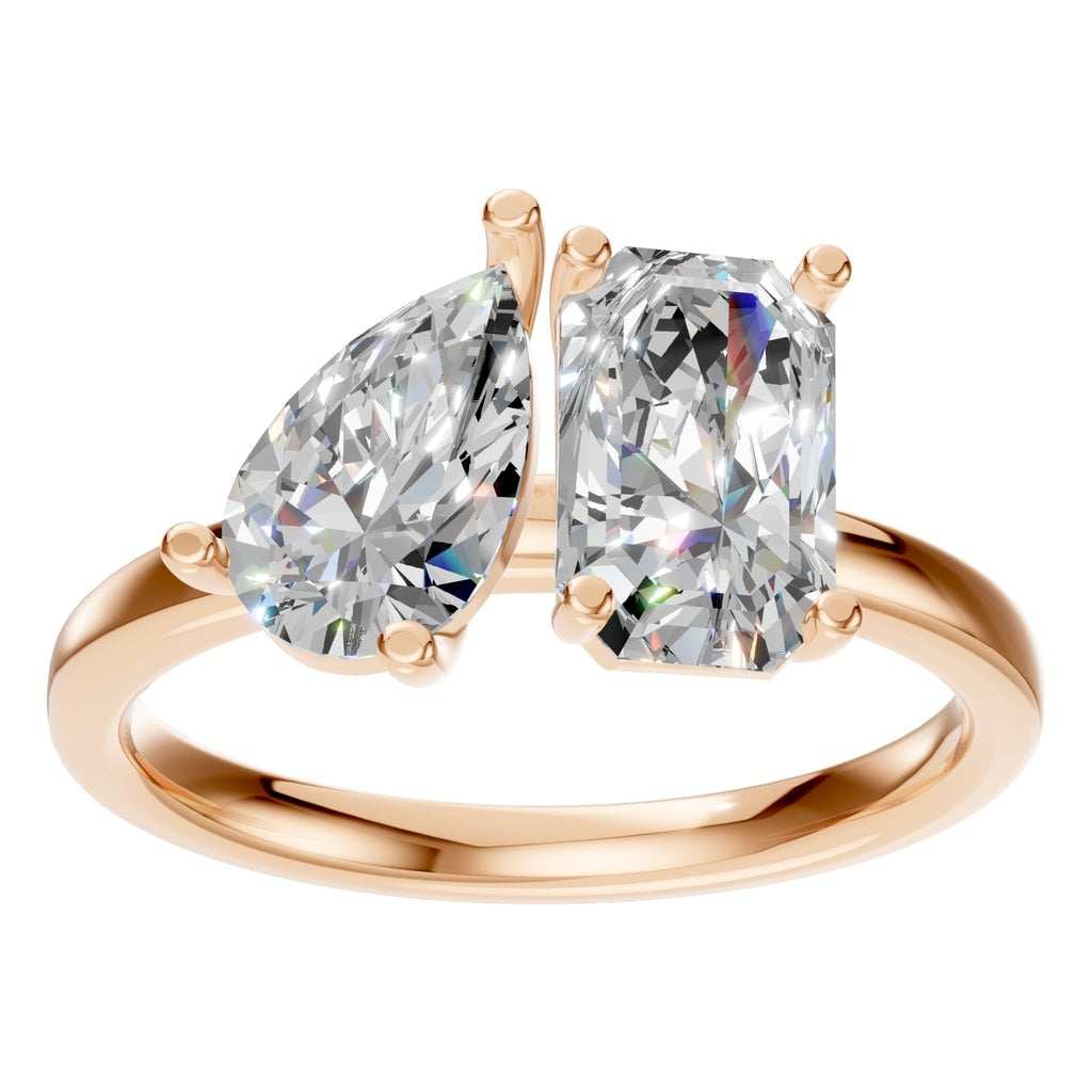 RI-9997 Rose Gold Ring SET - Front View