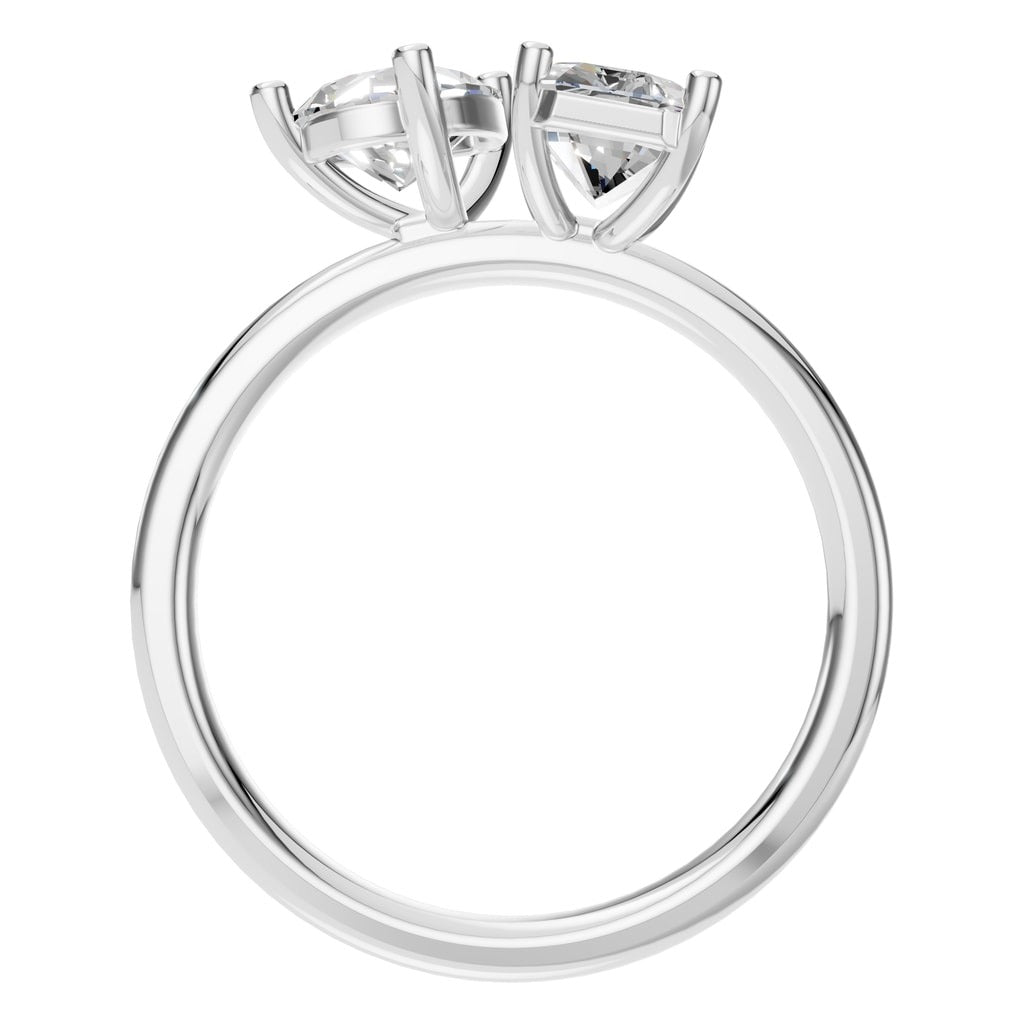 RI-9997 White Gold Ring SET - Top View