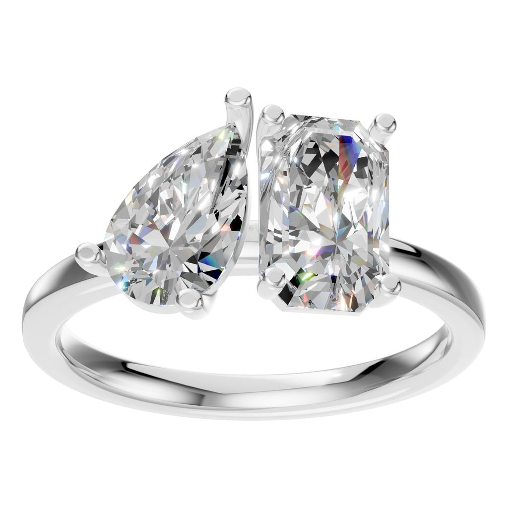 RI-9997 White Gold Ring SET - Front View