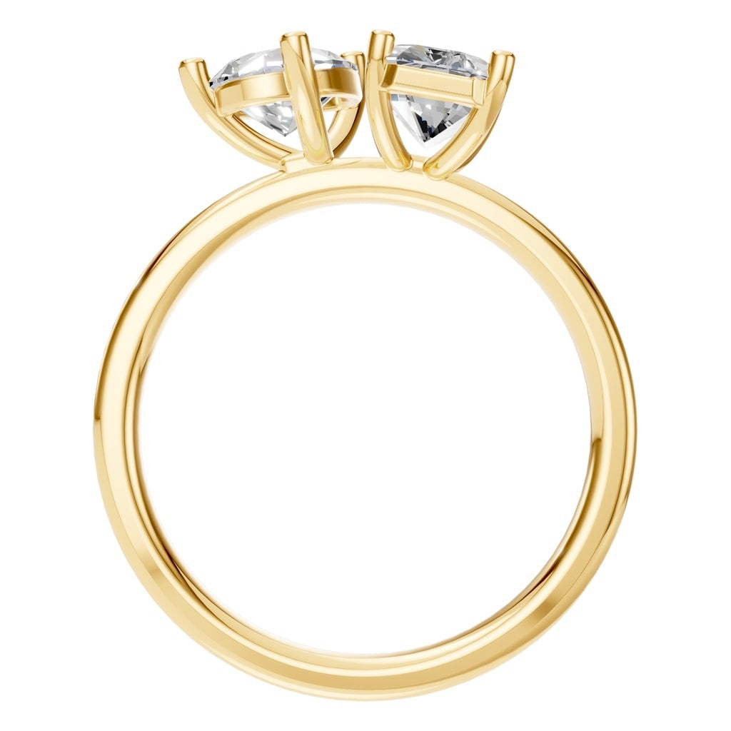 RI-9997 Yellow Gold Ring SET - Top View