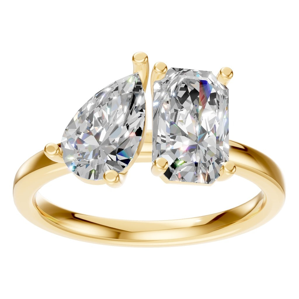 RI-9997 Yellow Gold Ring SET - Front View