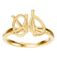 RI-9997 Yellow Gold Ring UNSET - Front View
