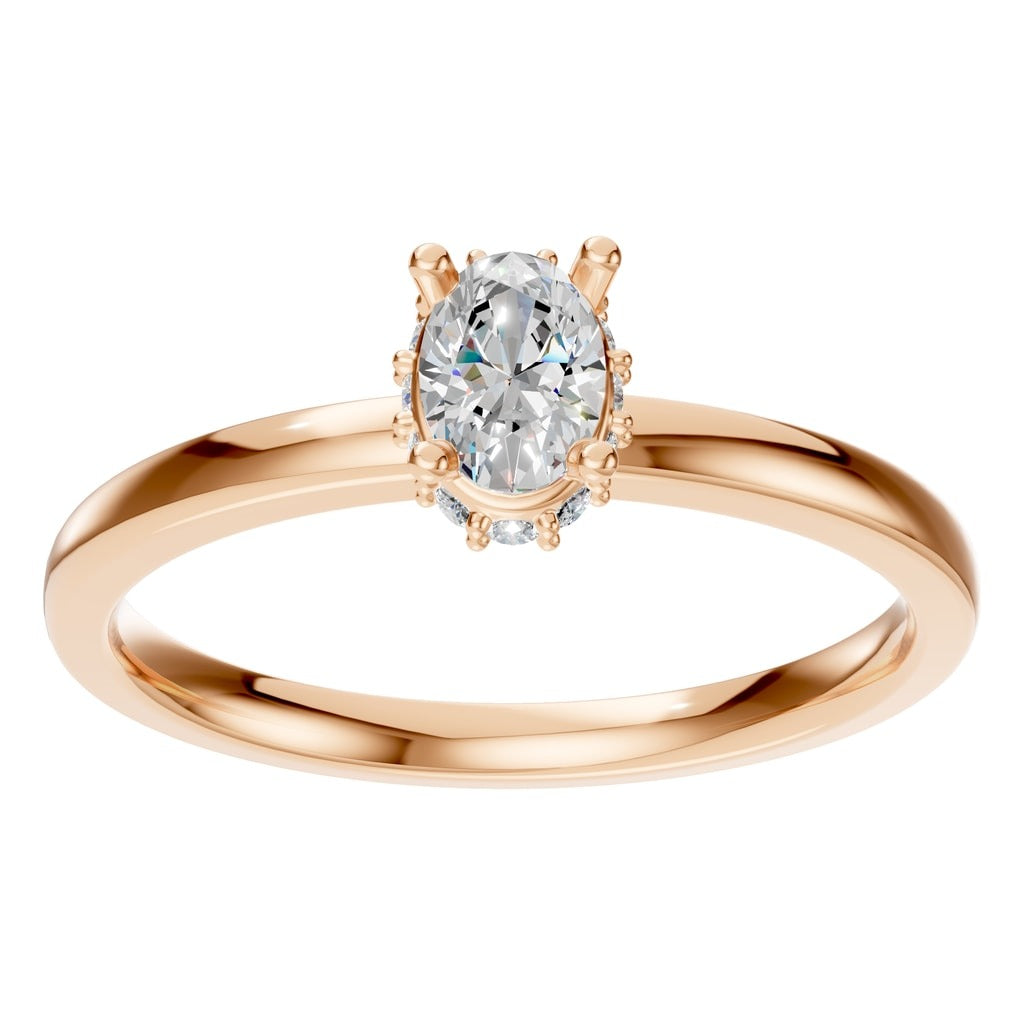 RI-9998 Rose Gold Ring SET - Front View