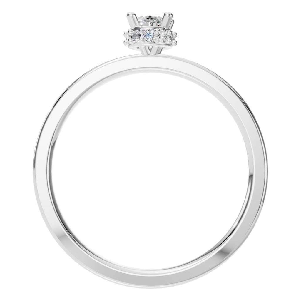 RI-9998 White Gold Ring SET - Top View