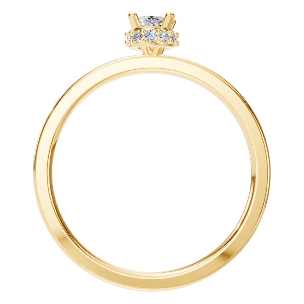 RI-9998 Yellow Gold Ring SET - Top View