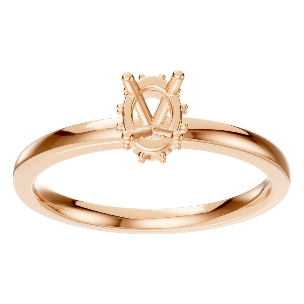 RI-9998 Rose Gold Ring UNSET - Front View