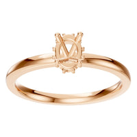 RI-9998 Rose Gold Ring UNSET - Front View