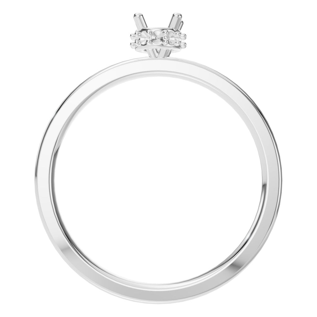RI-9998 White Gold Ring UNSET - Top View