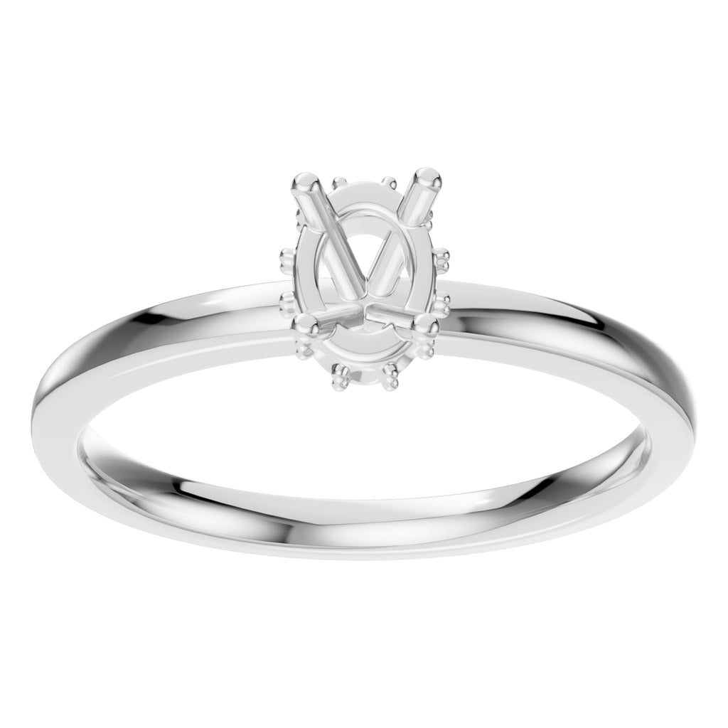 RI-9998 White Gold Ring UNSET - Front View