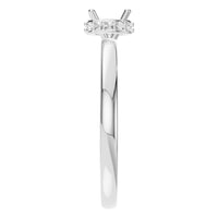 RI-9998 White Gold Ring UNSET - Side View