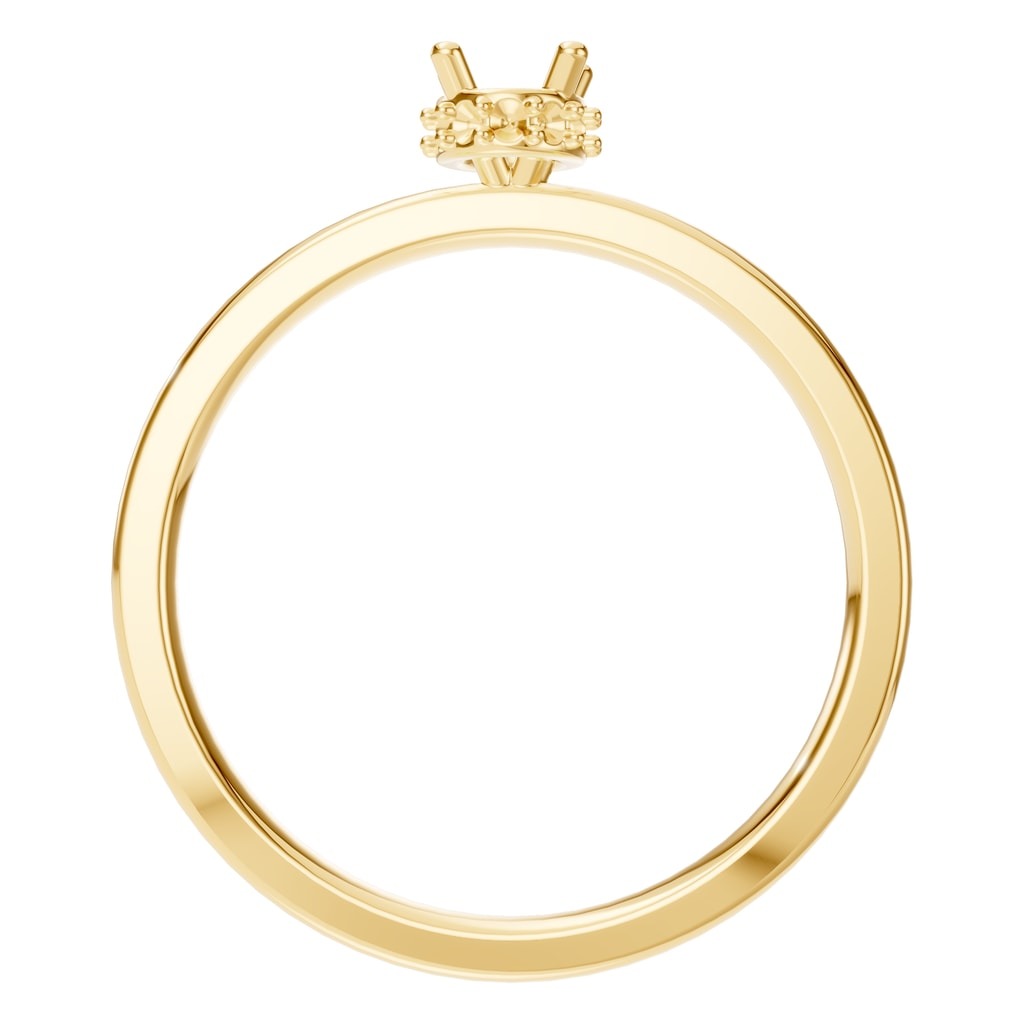 RI-9998 Yellow Gold Ring UNSET - Top View