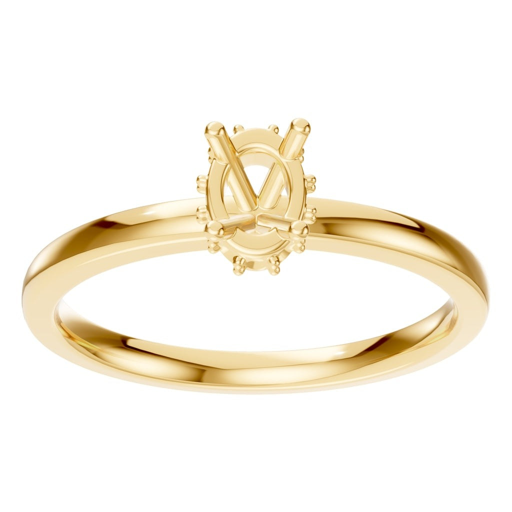 RI-9998 Yellow Gold Ring UNSET - Front View