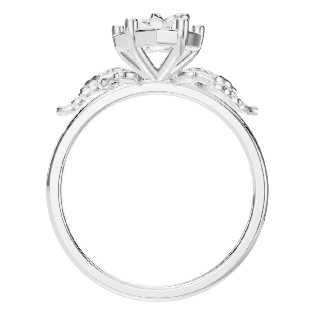 RI-9999 White Gold Ring UNSET - Top View