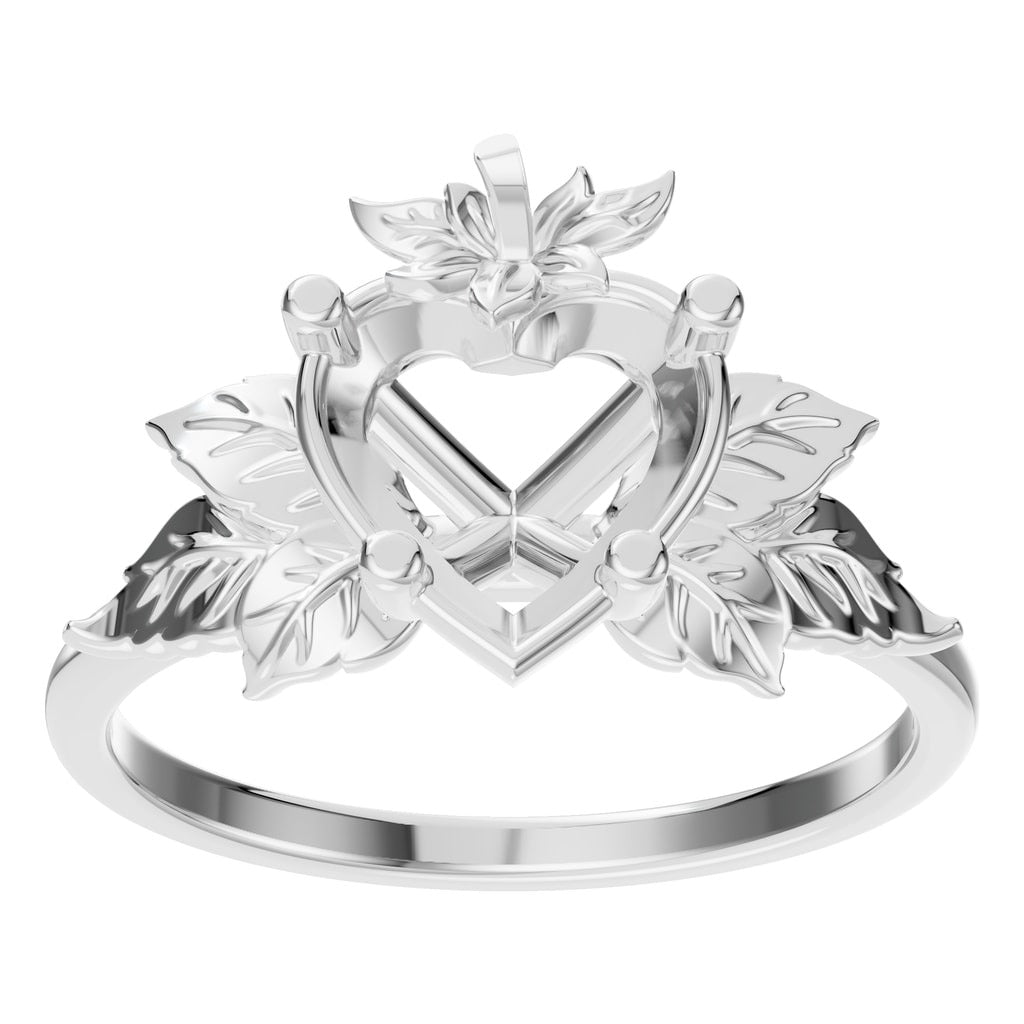RI-9999 White Gold Ring UNSET - Front View
