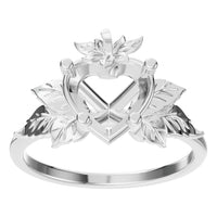 RI-9999 White Gold Ring UNSET - Front View