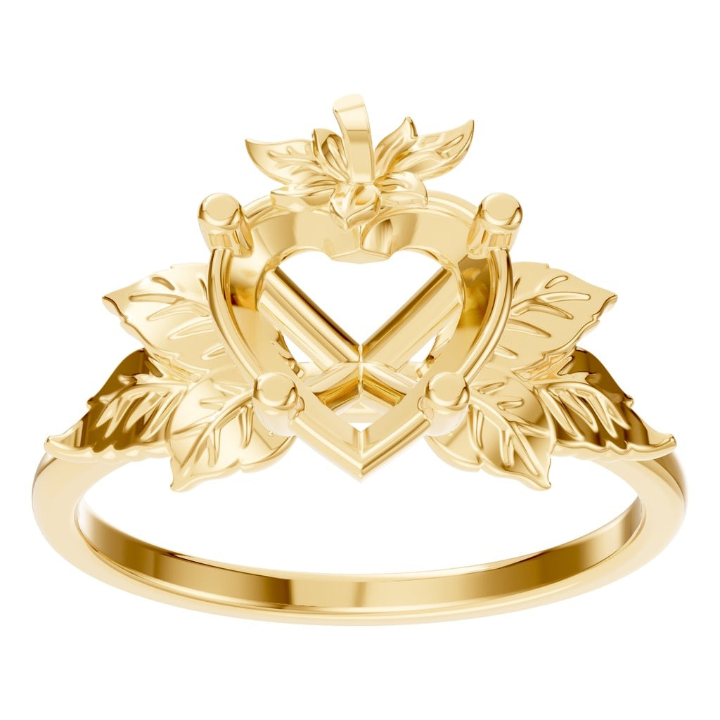 RI-9999 Yellow Gold Ring UNSET - Front View