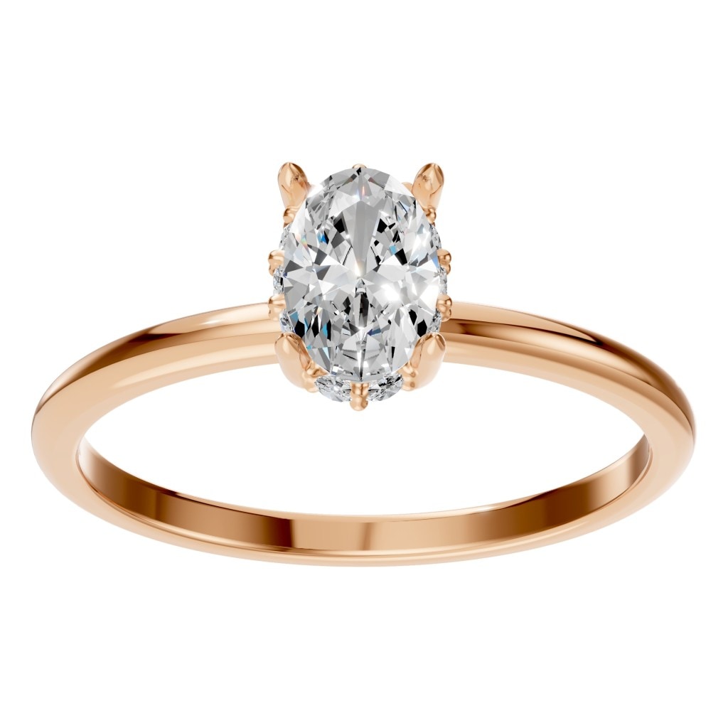 RI-9999 Rose Gold Ring SET - Front View
