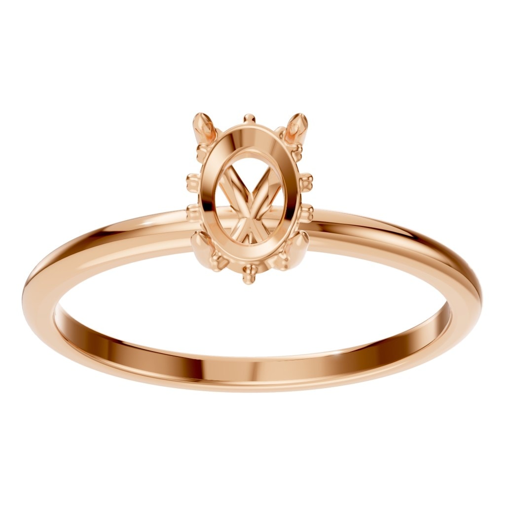 RI-9999 Rose Gold Ring UNSET - Front View