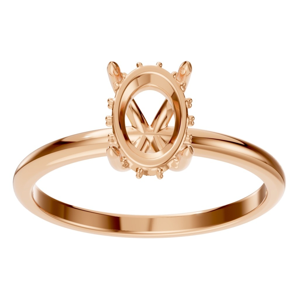 RI-9999 Rose Gold Ring UNSET - Front View