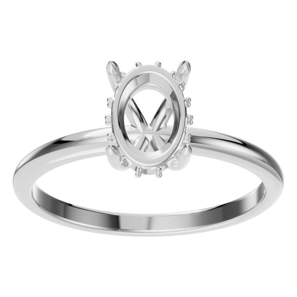 RI-9999 White Gold Ring UNSET - Front View