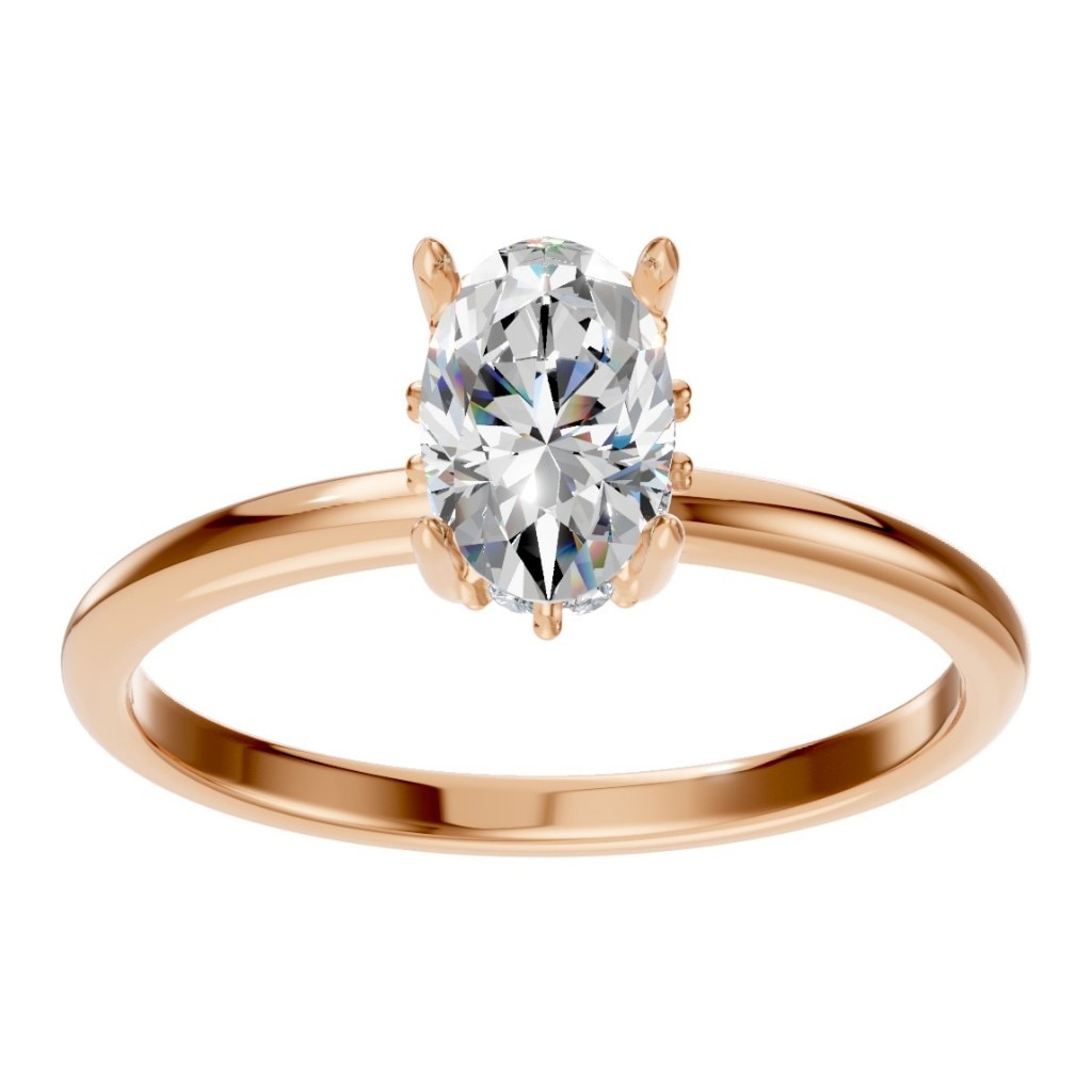 RI-9999 Rose Gold Ring SET - Front View