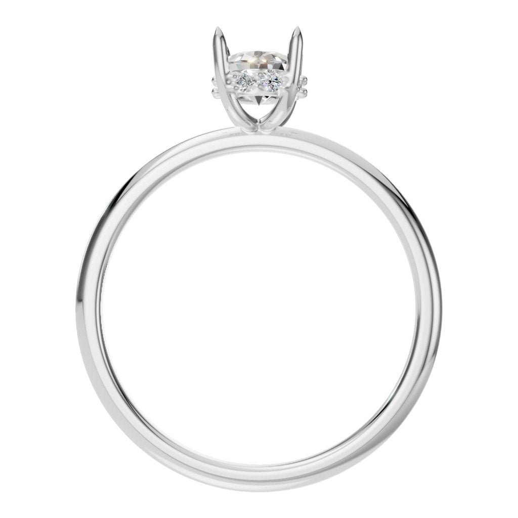 RI-9999 White Gold Ring SET - Top View